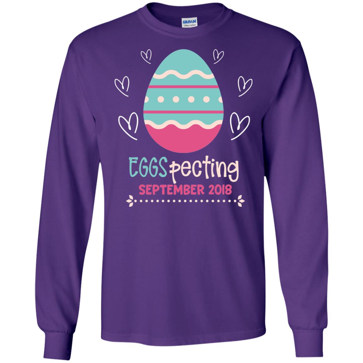 Easter Pregnancy Announcement Shirt Eggspecting September 2018 Purple
