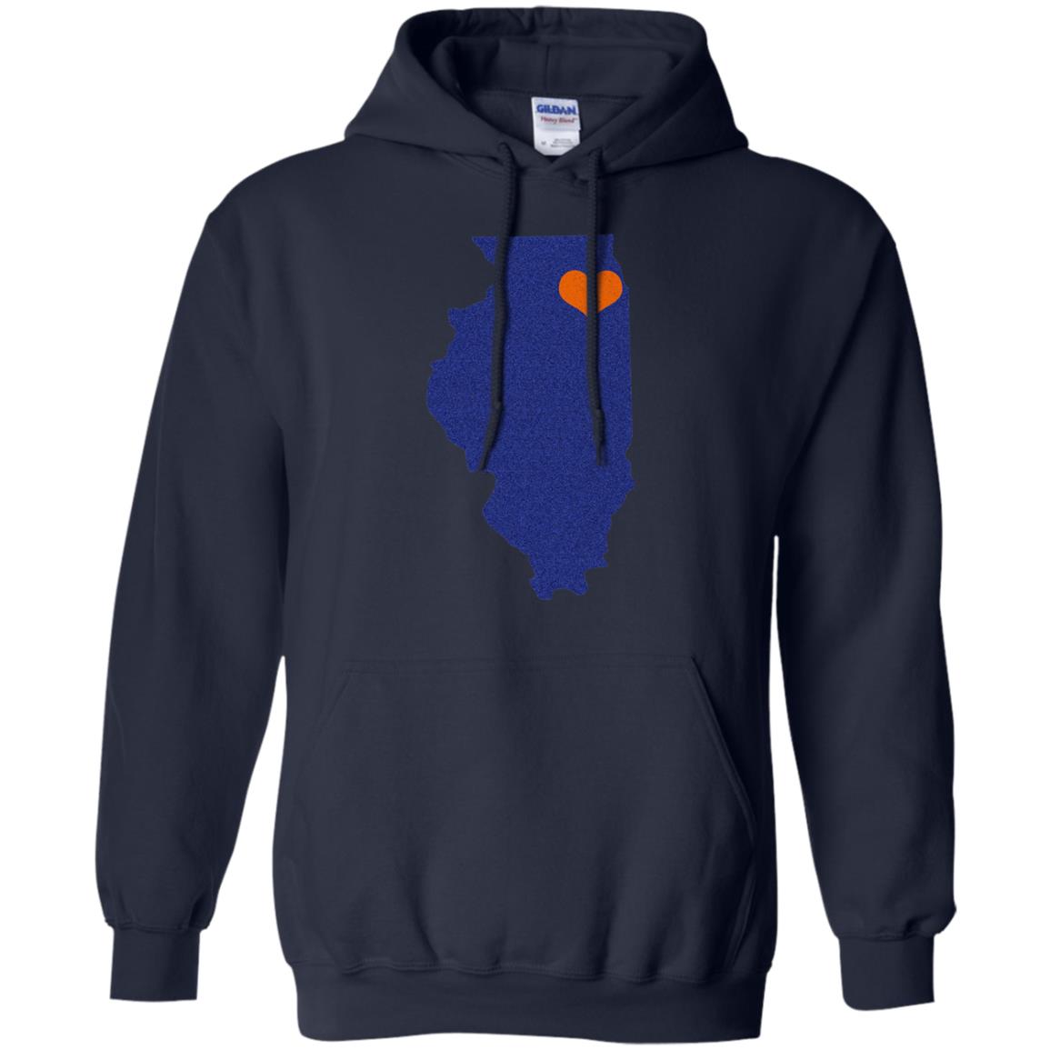 Football T-shirt Chicago Illinois Heart Navy