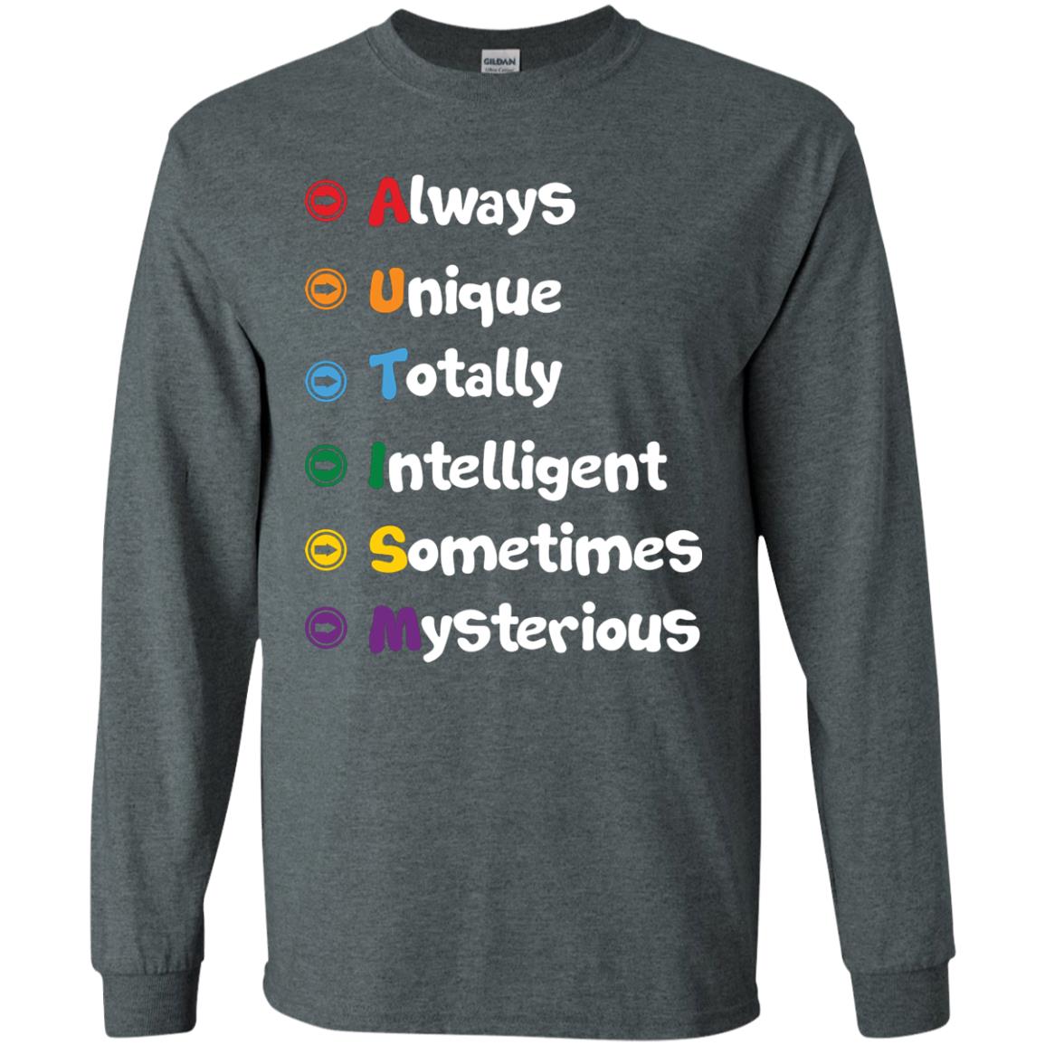 Always Unique Totally Intelligent Autism Awareness T-shirt Dark Heather