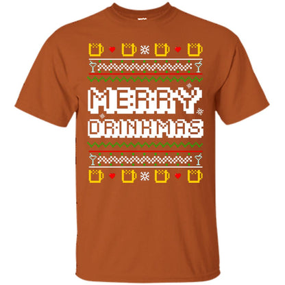Merry Drinkmas X-mas Gift Shirt For Drinking Lovers Texas Orange