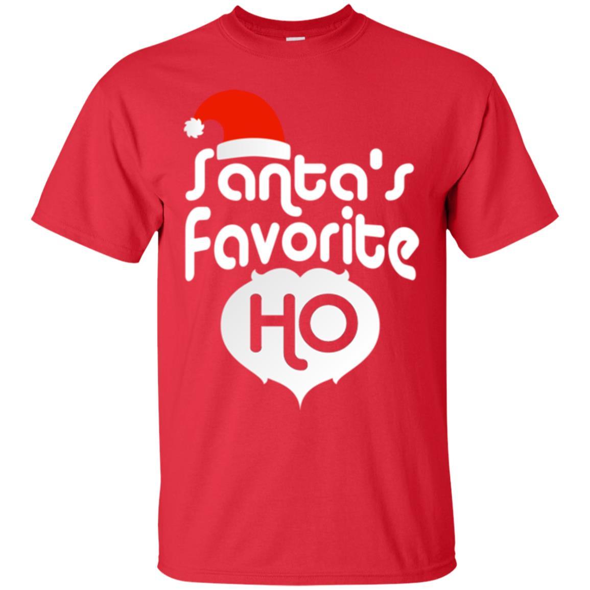 Christmas T-shirt Santa's Favorite Ho Red