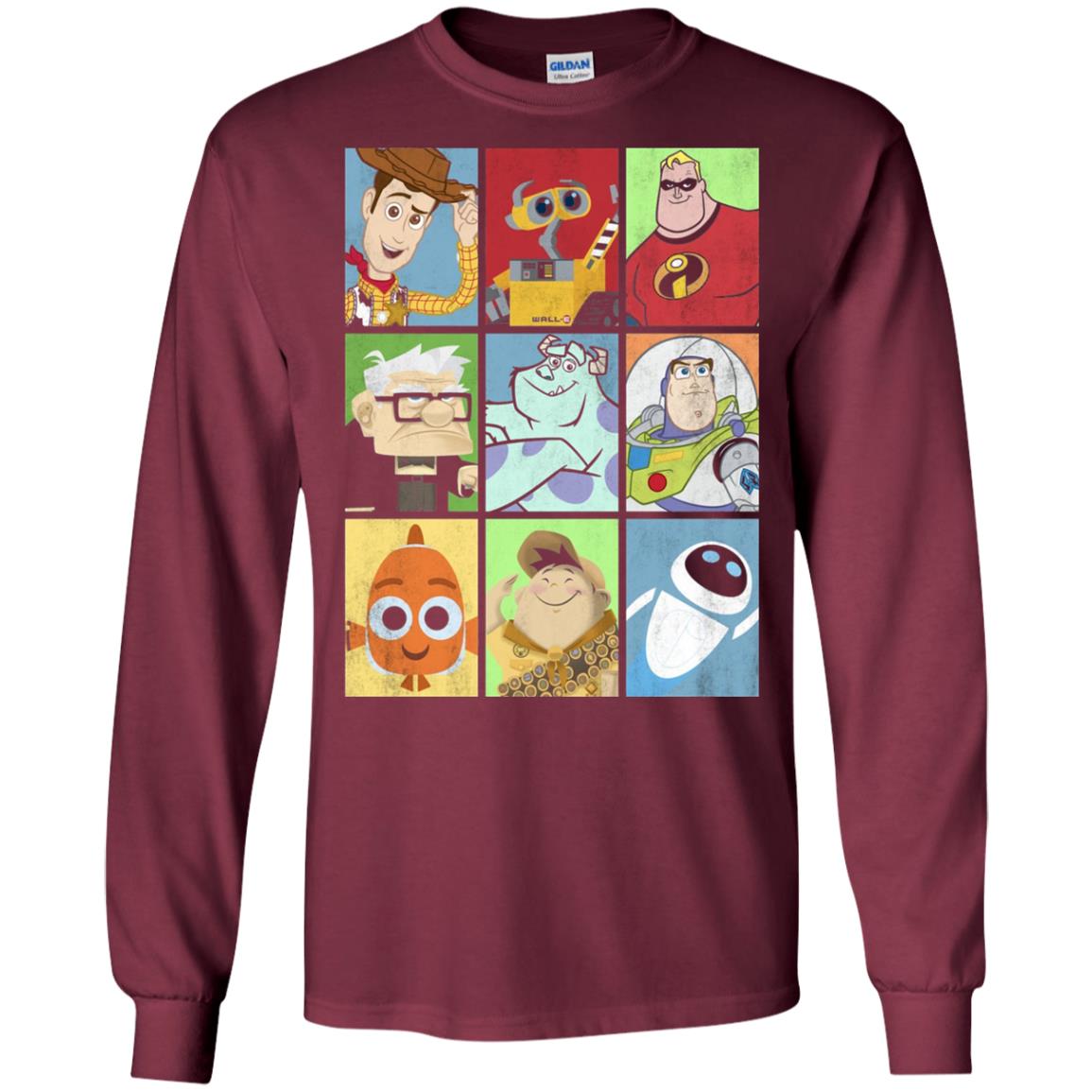 Epic Boxed Up Line Up Character Graphic T-shirt Maroon