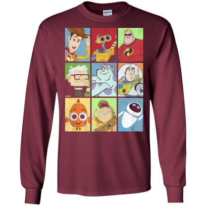 Epic Boxed Up Line Up Character Graphic T-shirt Maroon