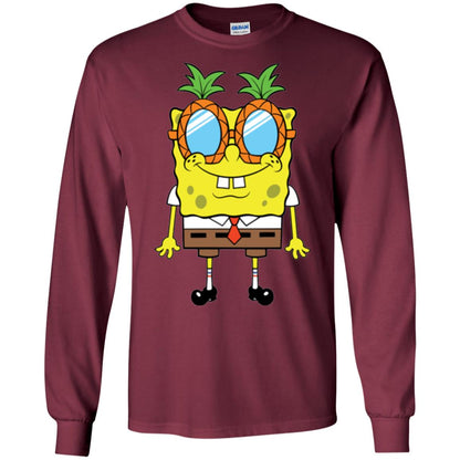 Nickelodeon Spongebob Squarepants Pineapple Glasses T-shirt Maroon