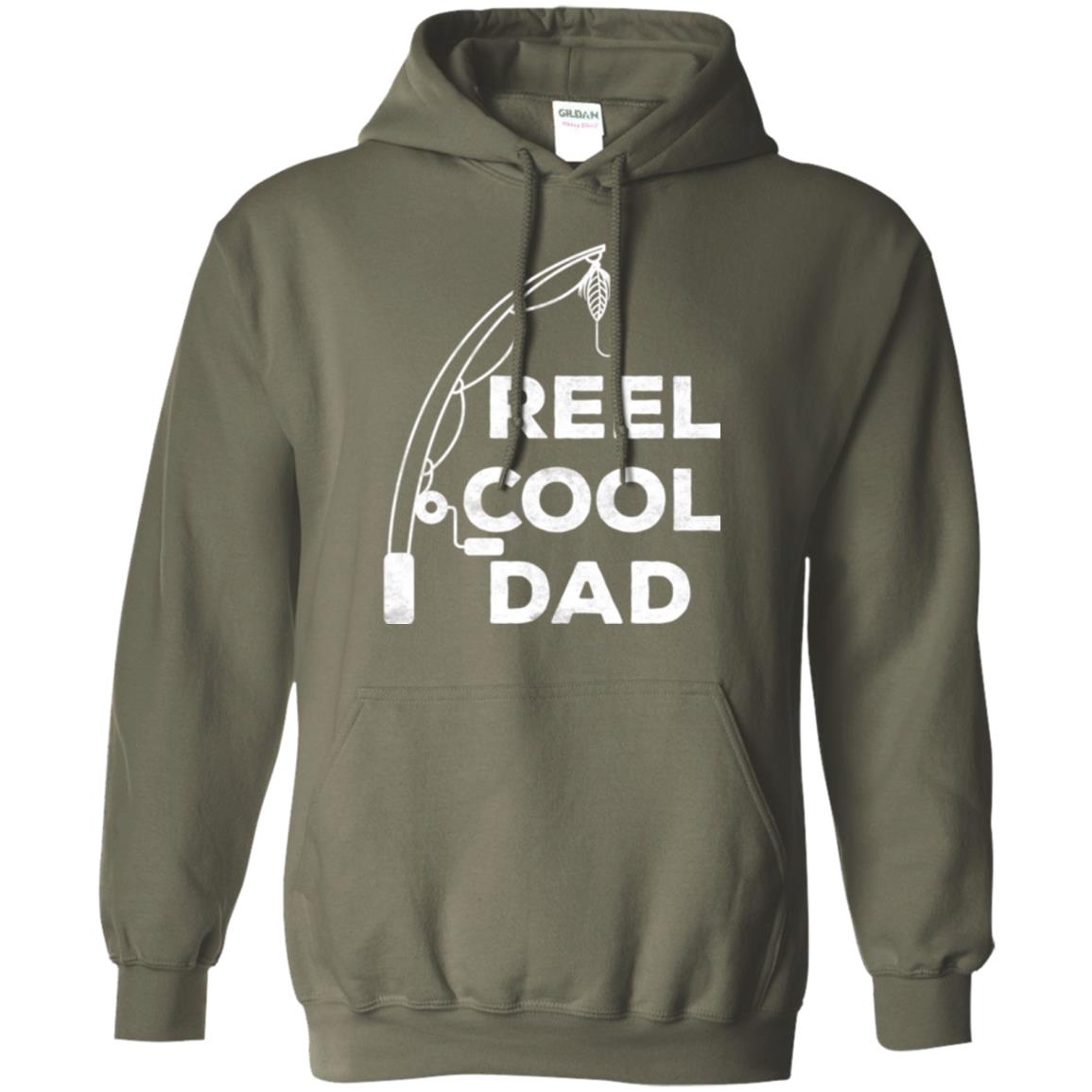 Fisherman T-shirt Reel Cool Dad Military Green