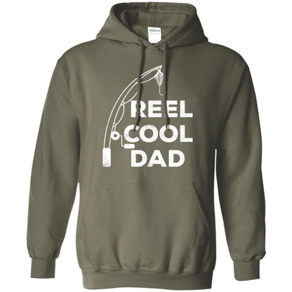 Fisherman T-shirt Reel Cool Dad Military Green