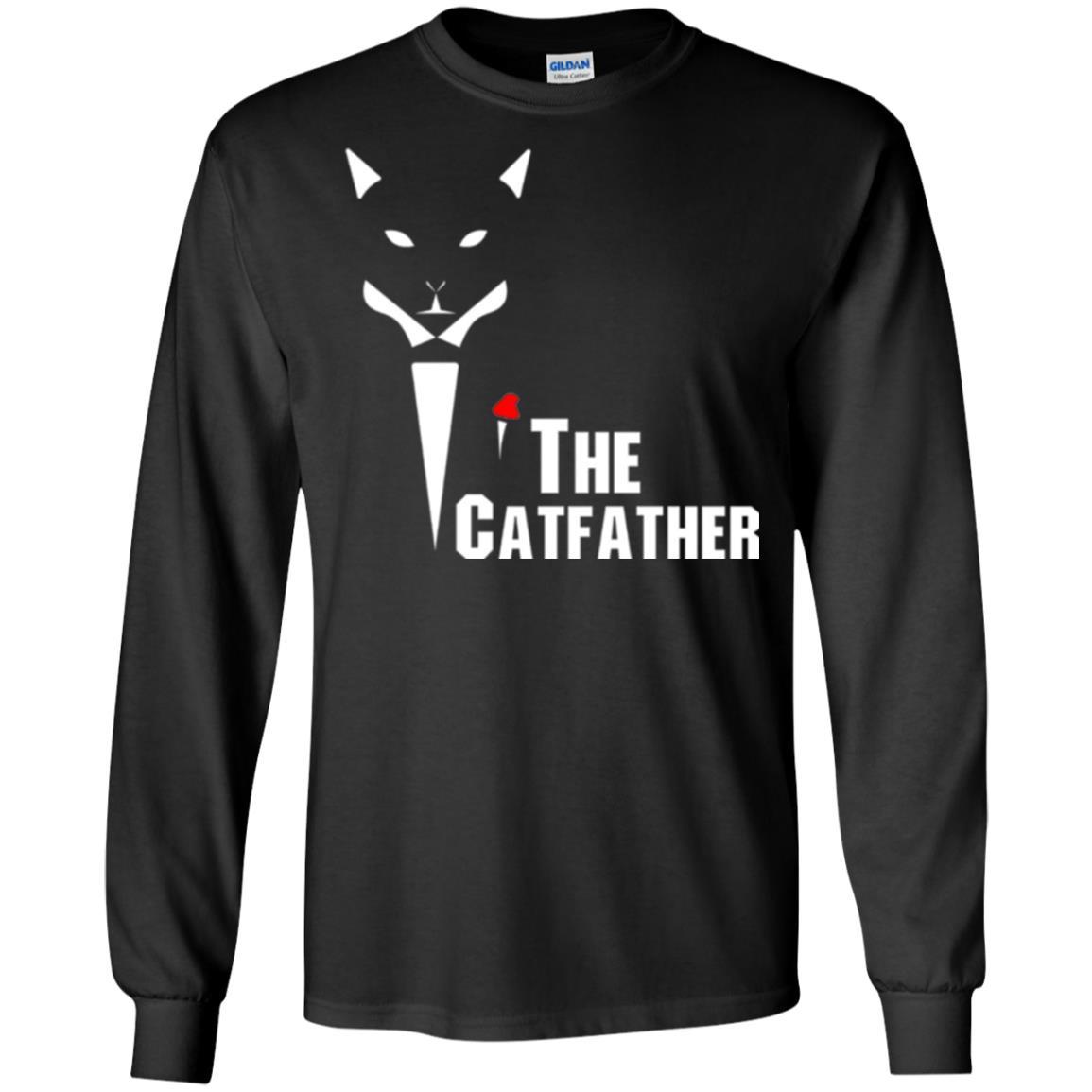 Cat Dad Lover T-shirt The Catfather T-shirt Black