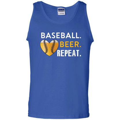 Baseball Lover T-shirt Beer Repeat Royal