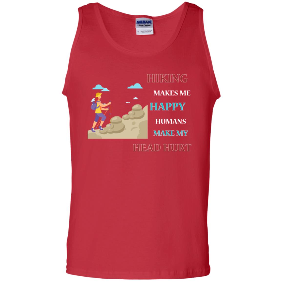 Hiking Make Me Happy Humans Make My Head Hurt Shirt Red