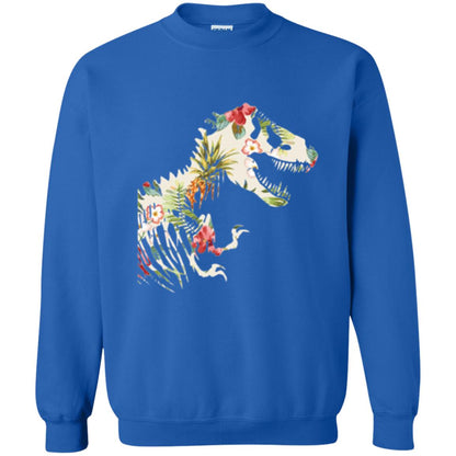 Dinosaur T-shirt Floral Tropical Hawaiian Pattern T Rex Royal