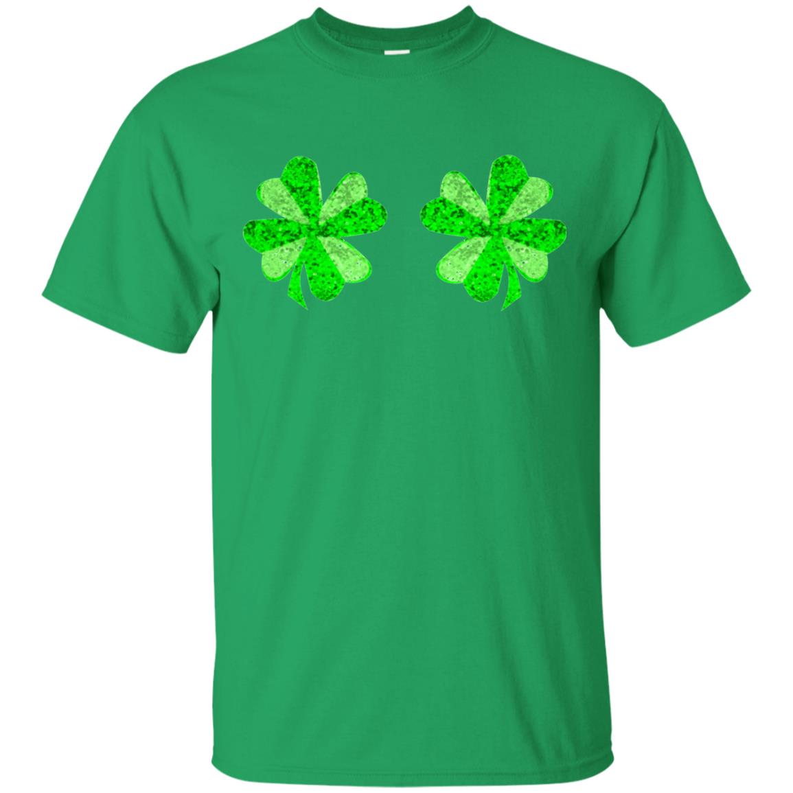 Funny Shamrock Boobs St Patricks Day T-shirt Irish Green