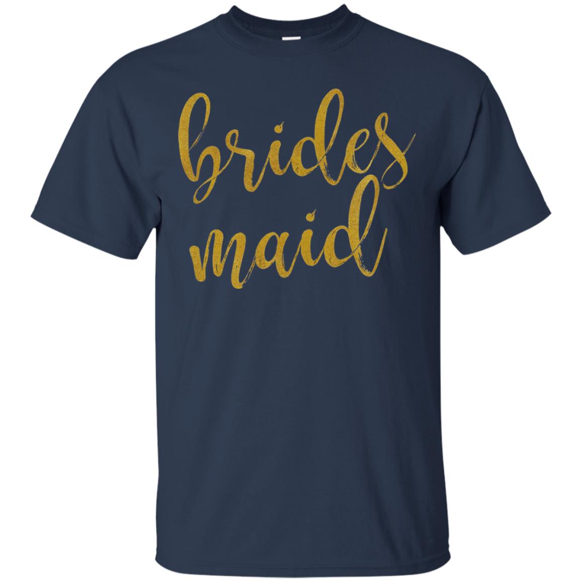 Bridesmaid Gold Glitter Bridal Shower T-shirt Navy
