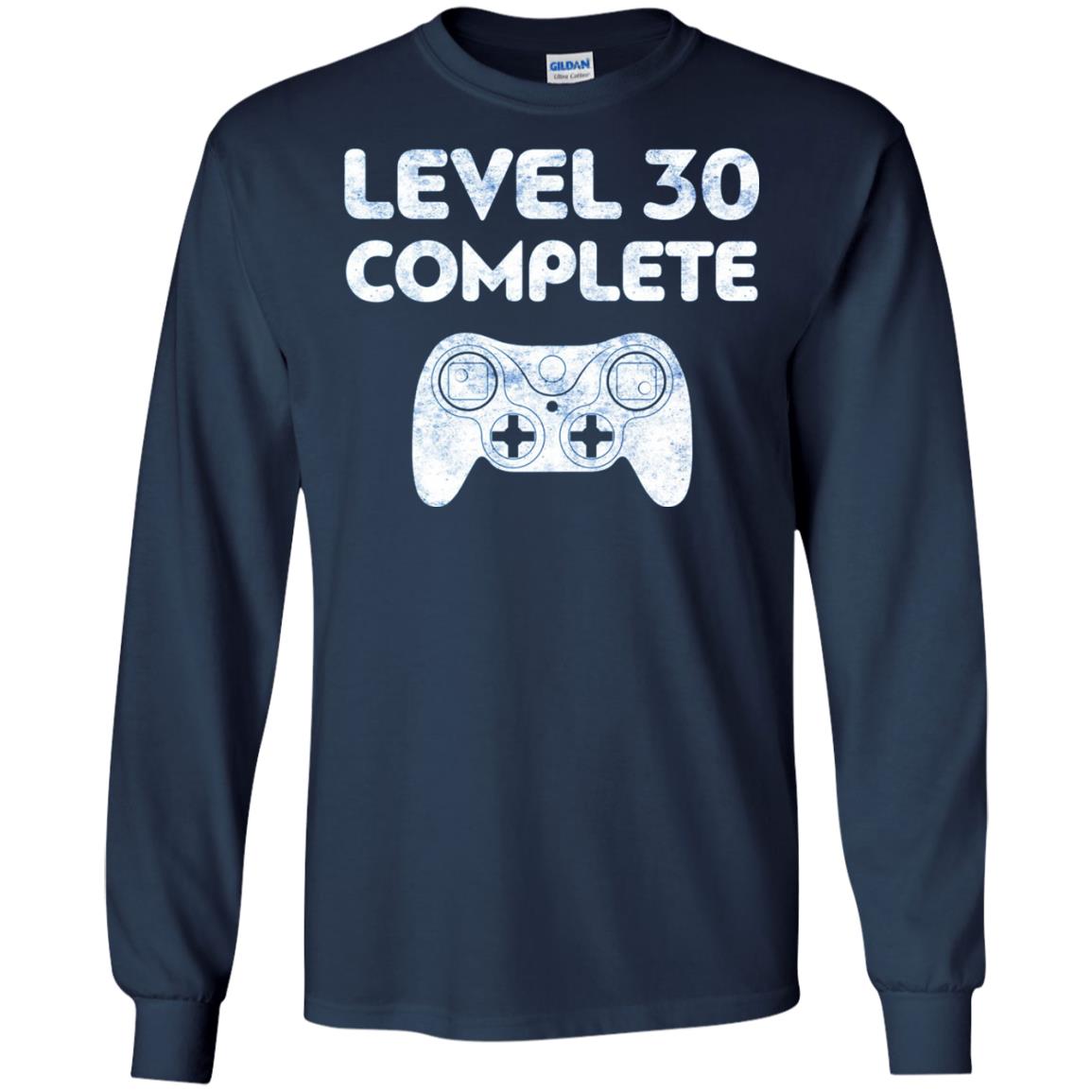 Level 30 Complete Video Gamer 30th Birthday Shirt Navy