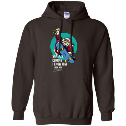 Christmas T-shirt Santa's Coming I Know Him Dark Chocolate
