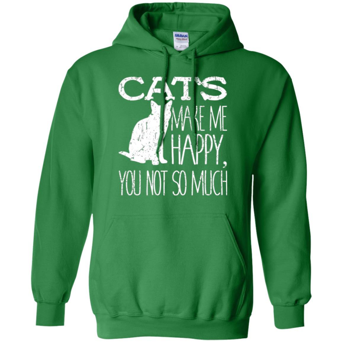 Cat Lover T-shirt Cats Make Me Happy You Not So Much Irish Green