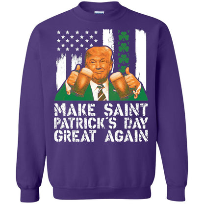 Make St Patrick_s Day Great Again Funny Trump T-shirt Purple