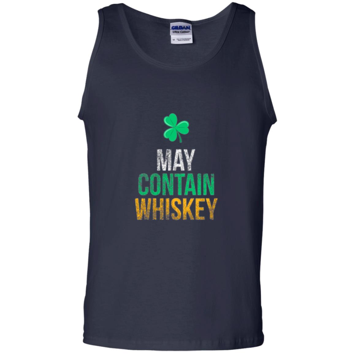Funny St. Patricks Day T-shirt May Contain Whiskey Navy