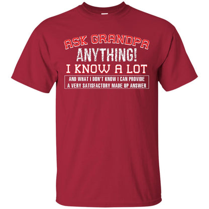 Ask Grandpa Anything I Know A Lot Funny Saying Gift Shirt For Papa Cardinal