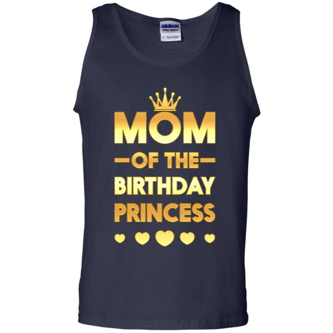 Mom Of The Birthday Princess Family T-shirt Navy