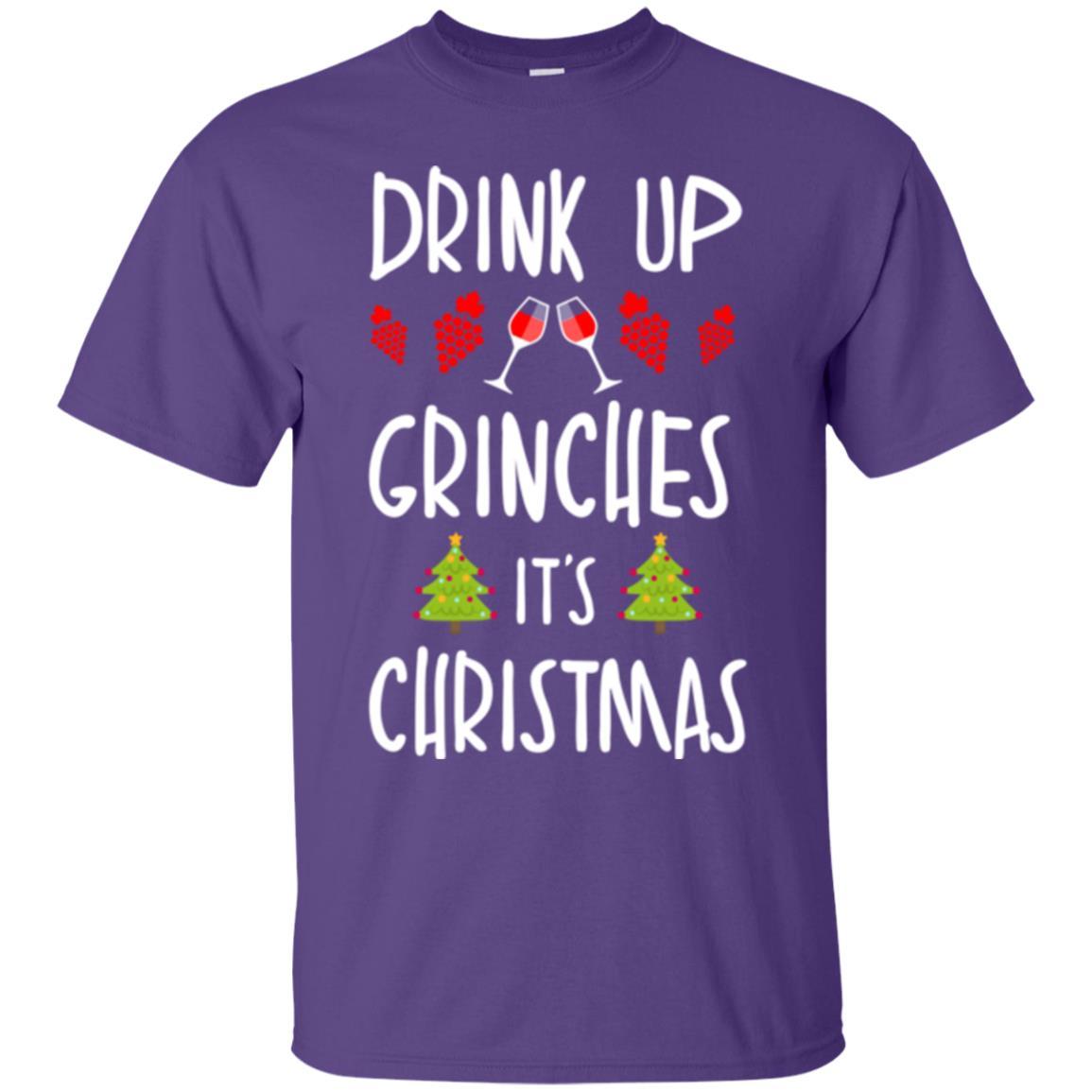 Wine T-shirt Drink Up Grinches It's Christmas Purple