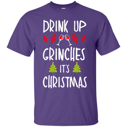 Wine T-shirt Drink Up Grinches It's Christmas Purple