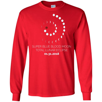 Super Blue Blood Moon Total Lunar Eclipse 2018 T-shirt Red