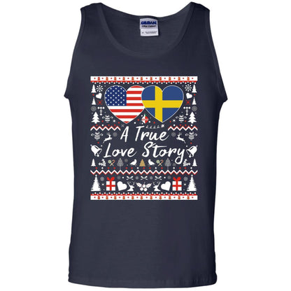 Christmas T-shirt American Swedish A True Love Story Navy