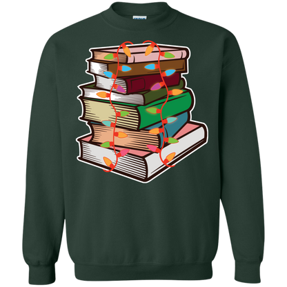Fairy Lights Christmas Gift T-shirt Book Lover Forest Green