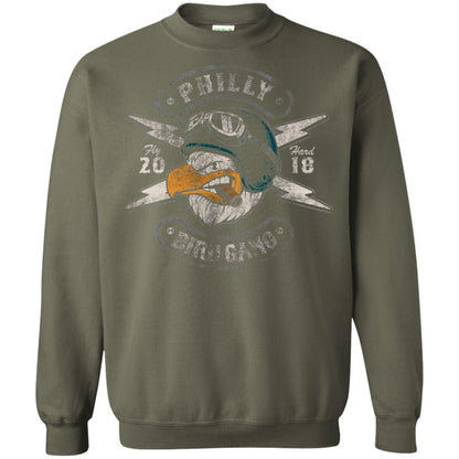 Bird Gang Eagles T-shirt Vintage Distressed Military Green