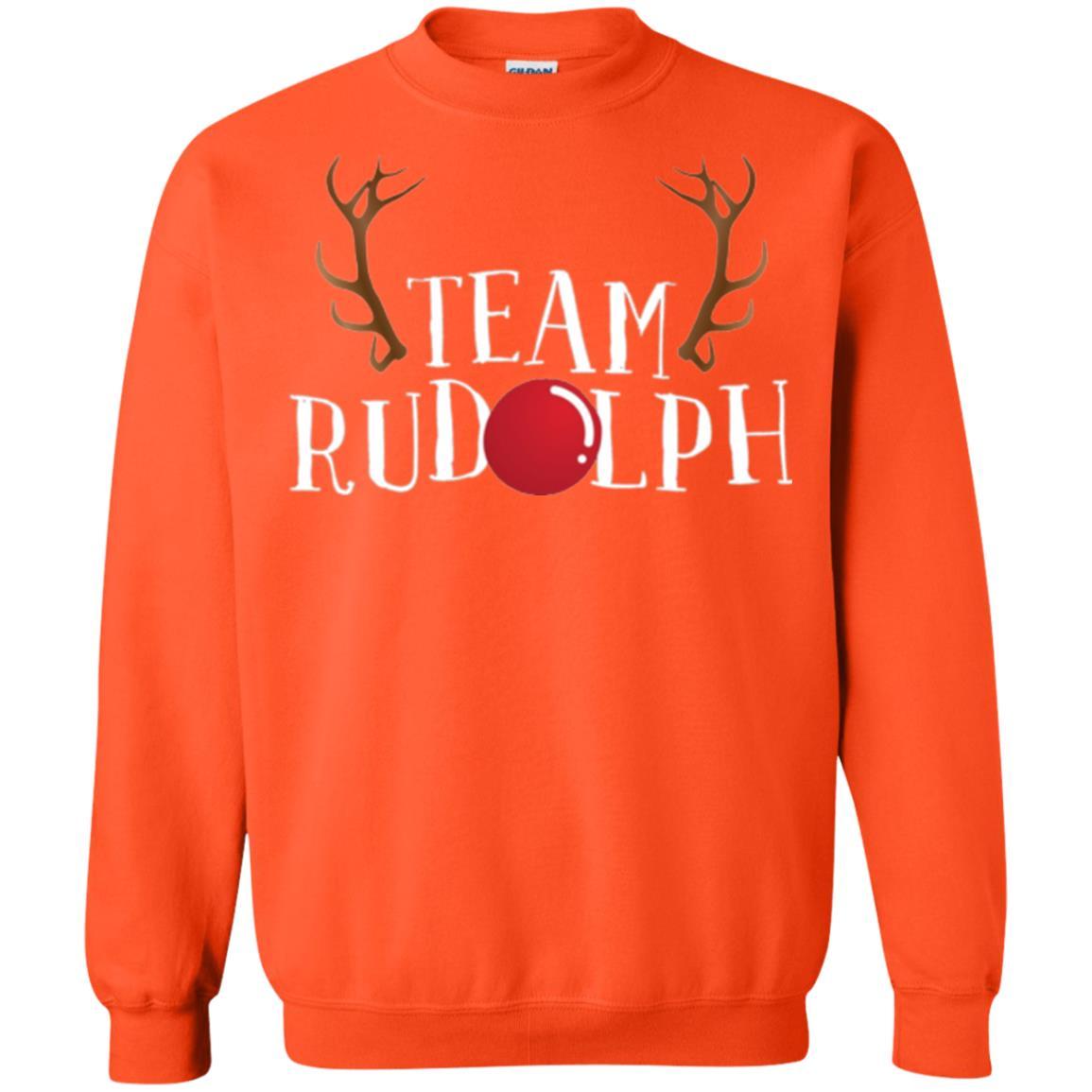 Christmas T-shirt Reindeer Team Rudolph Orange