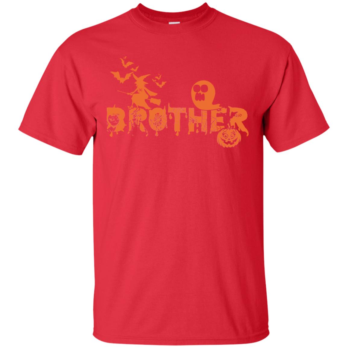 Halloween Pumpkin Brother Family Shirt Red