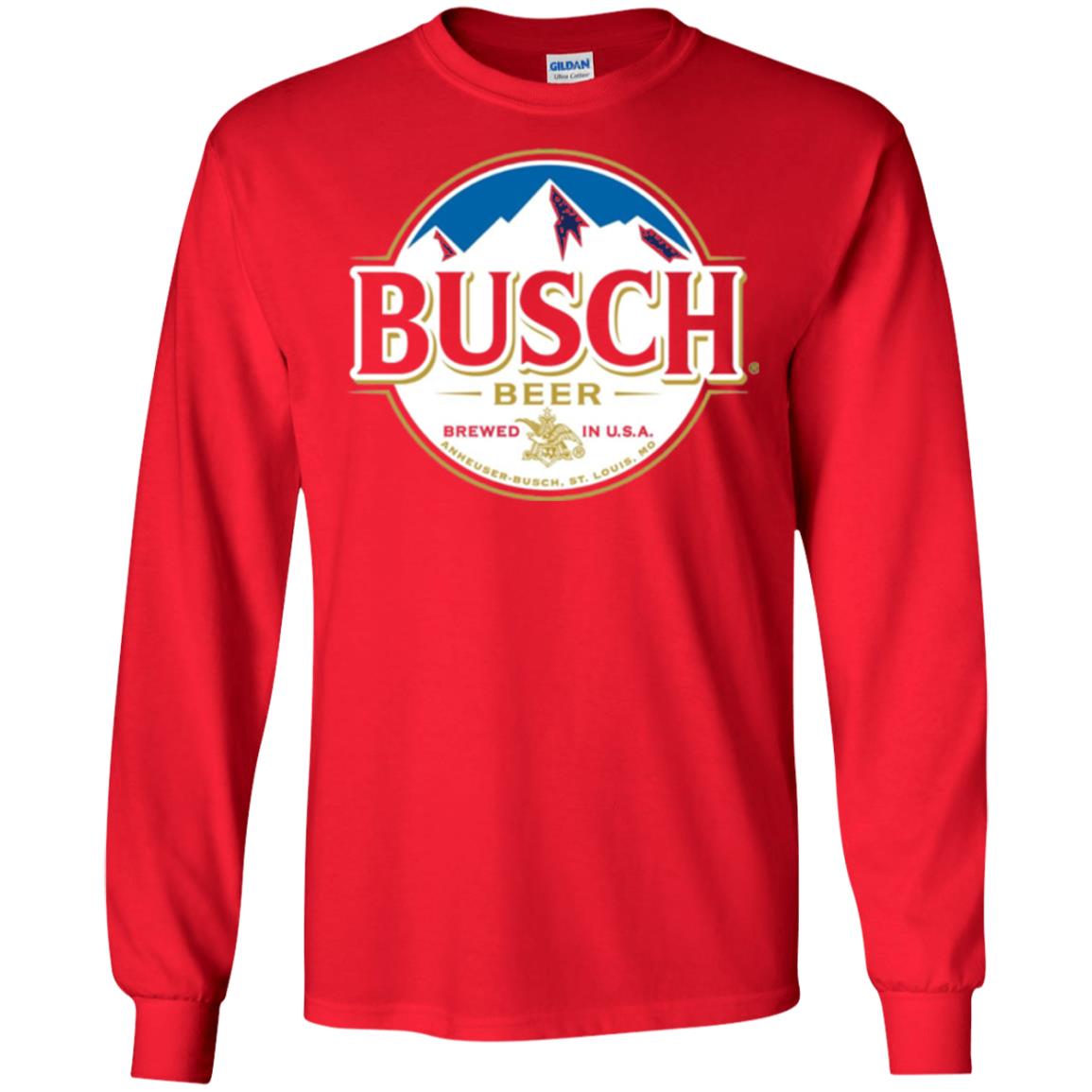 Beer Lovers T-shirt Busch Beer Red