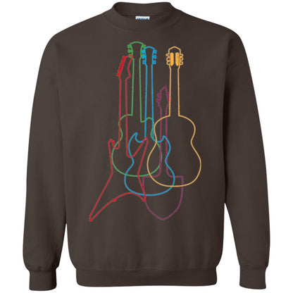 Colored Guitars Electric Acoustic Classical T-shirt Dark Chocolate