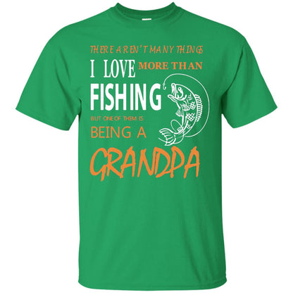 Fishing Buddy Fishing Grandpa T-shirt Love More Than Fishing Irish Green