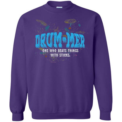 Drummer Definition T-shirt Drummer One Who Beats Things With Stick Purple