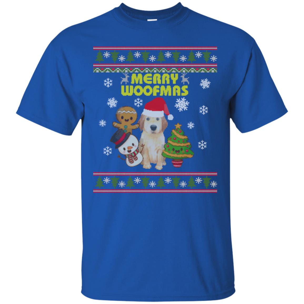 Merry Woofmas Dogs Lovers X-mas 2018 Gift Shirt Royal