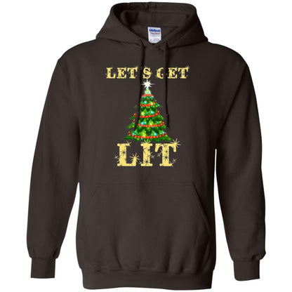 Christmas T-shirt Let_s Get Lit Dark Chocolate