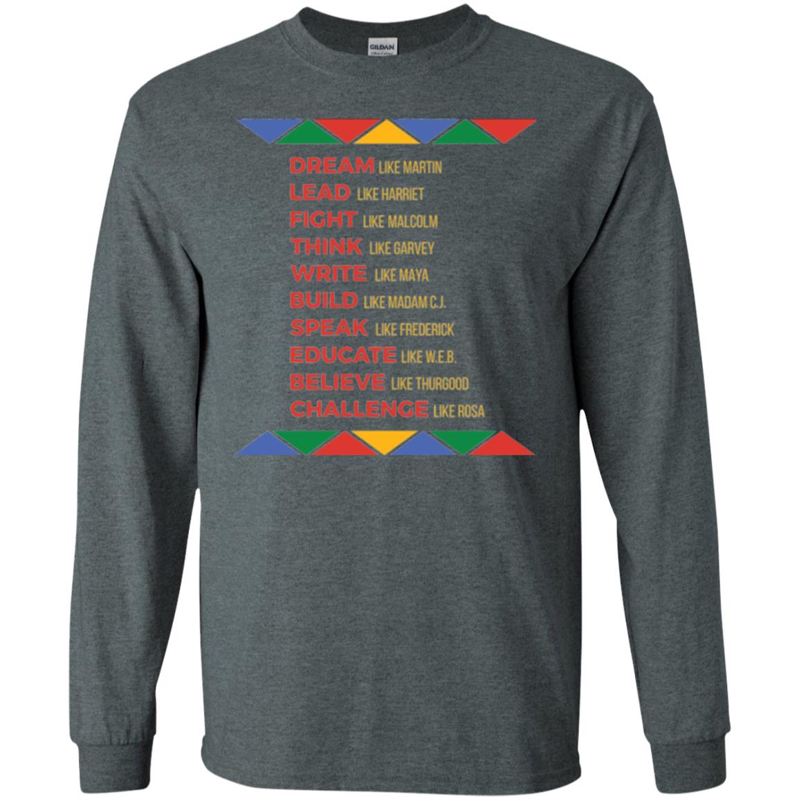 Black History African American Heroes T-shirt Dark Heather