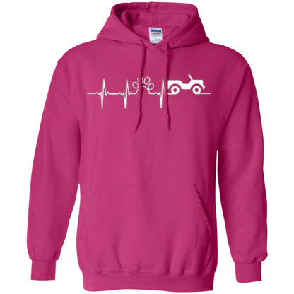 Cat Lovers T-shirt Jeep And Paw Heartbeat Heliconia