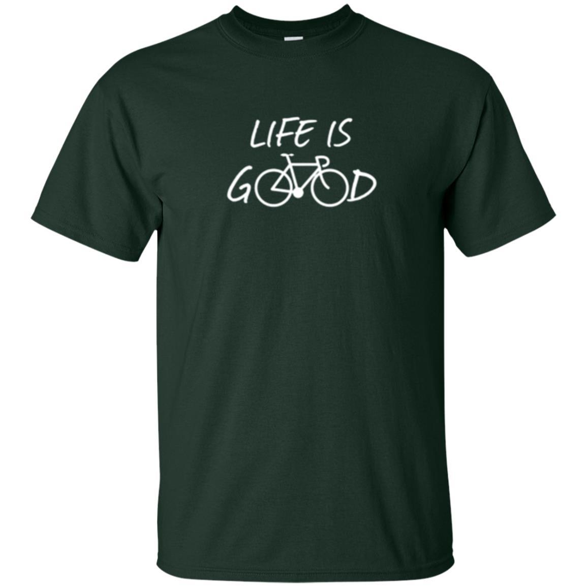 Bicycle T-shirt Life Is Good T-shirt Forest Green
