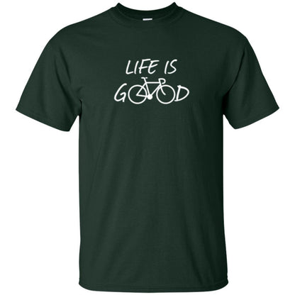 Bicycle T-shirt Life Is Good T-shirt Forest Green