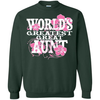 Aunt T-shirt World_s Greatest Great Aunt Forest Green