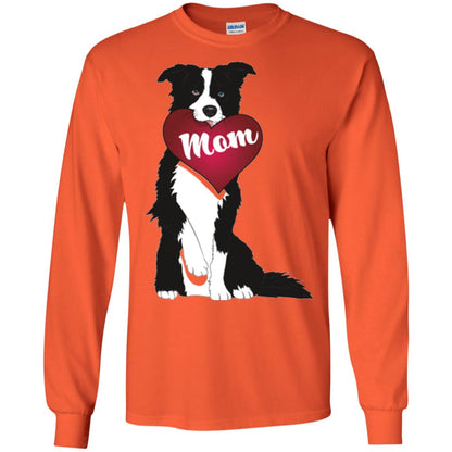Dog Lover T-sshirt Border Collie Fetching Valentine Heart Orange