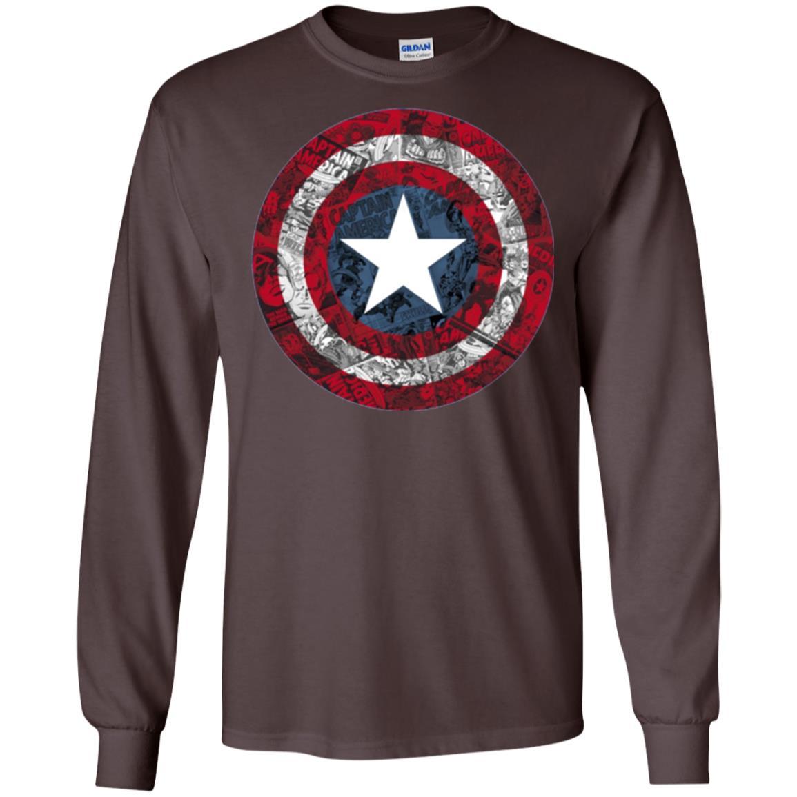 Film T-shirt Captain America Avengers Shield Comic Graphic Dark Chocolate