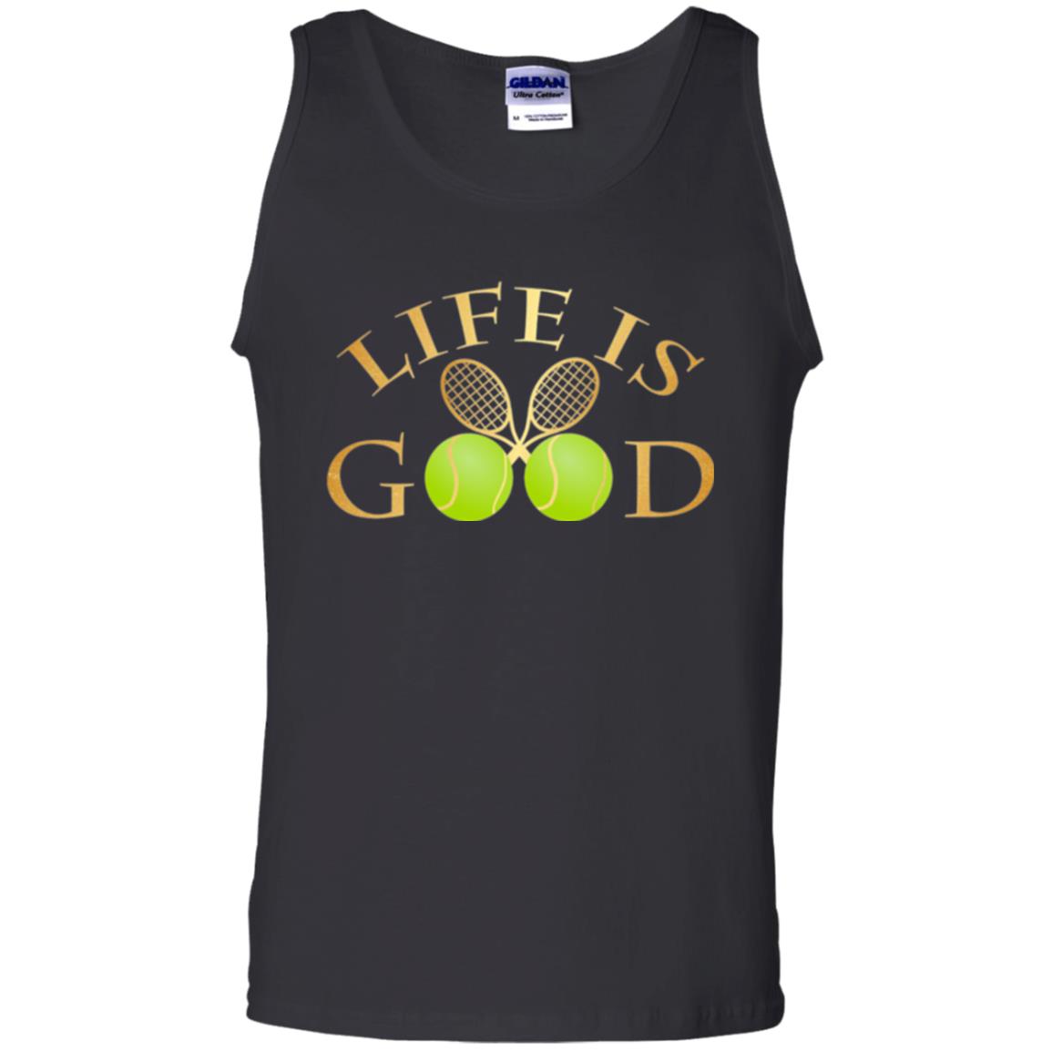 Tennis Lovers T-shirt Life Is Good Black