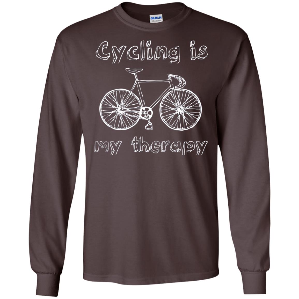 Cycling Is My Therapy Spin Class T-shirt Dark Chocolate