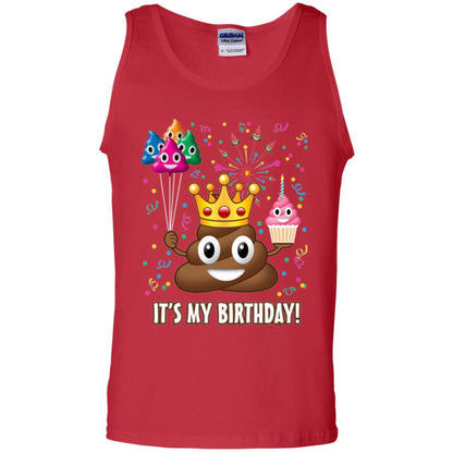 Poop Emoji T-shirt It_s My Birthday Red