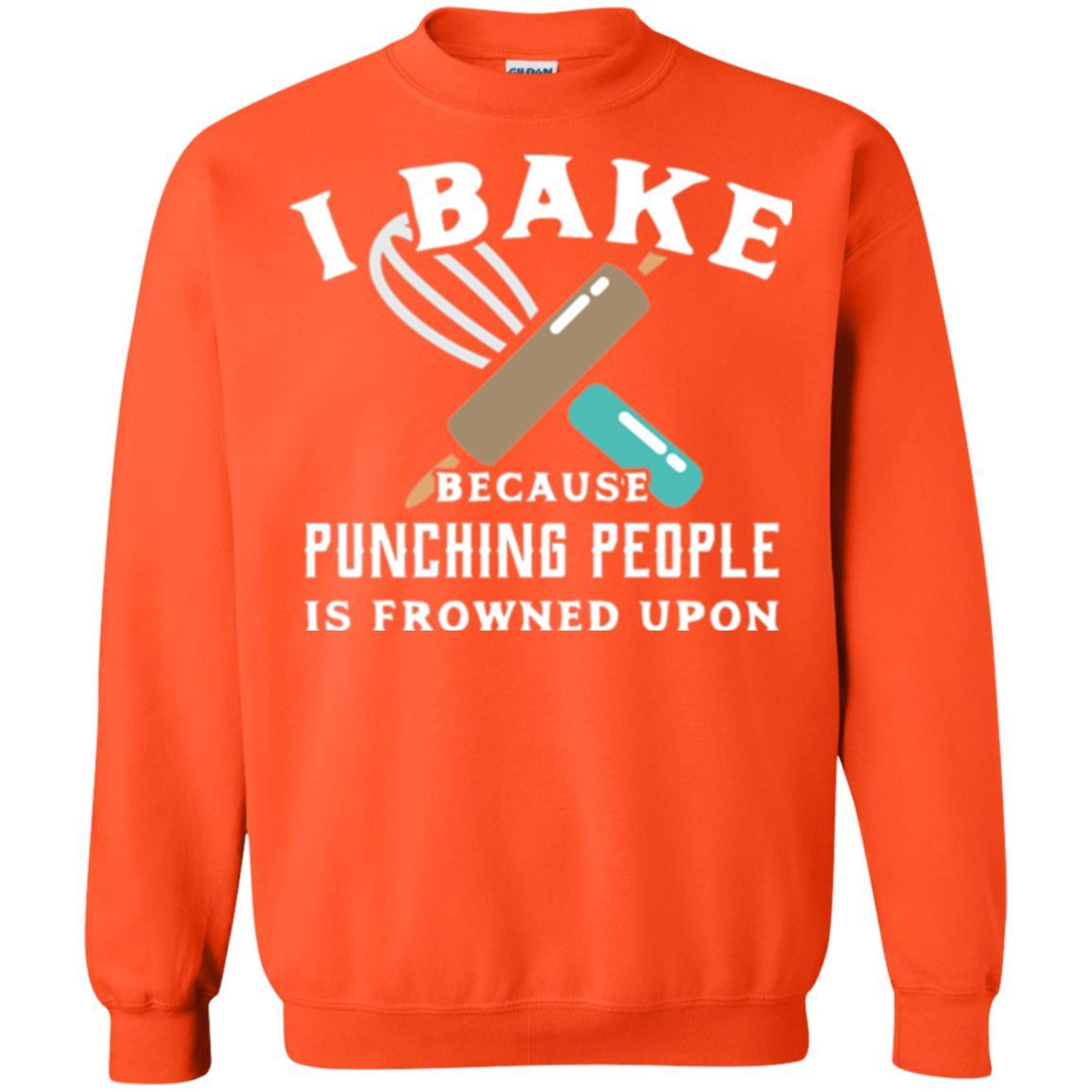 Baking T-shirt I Bake Because Punching People Is Frowned Upon Orange