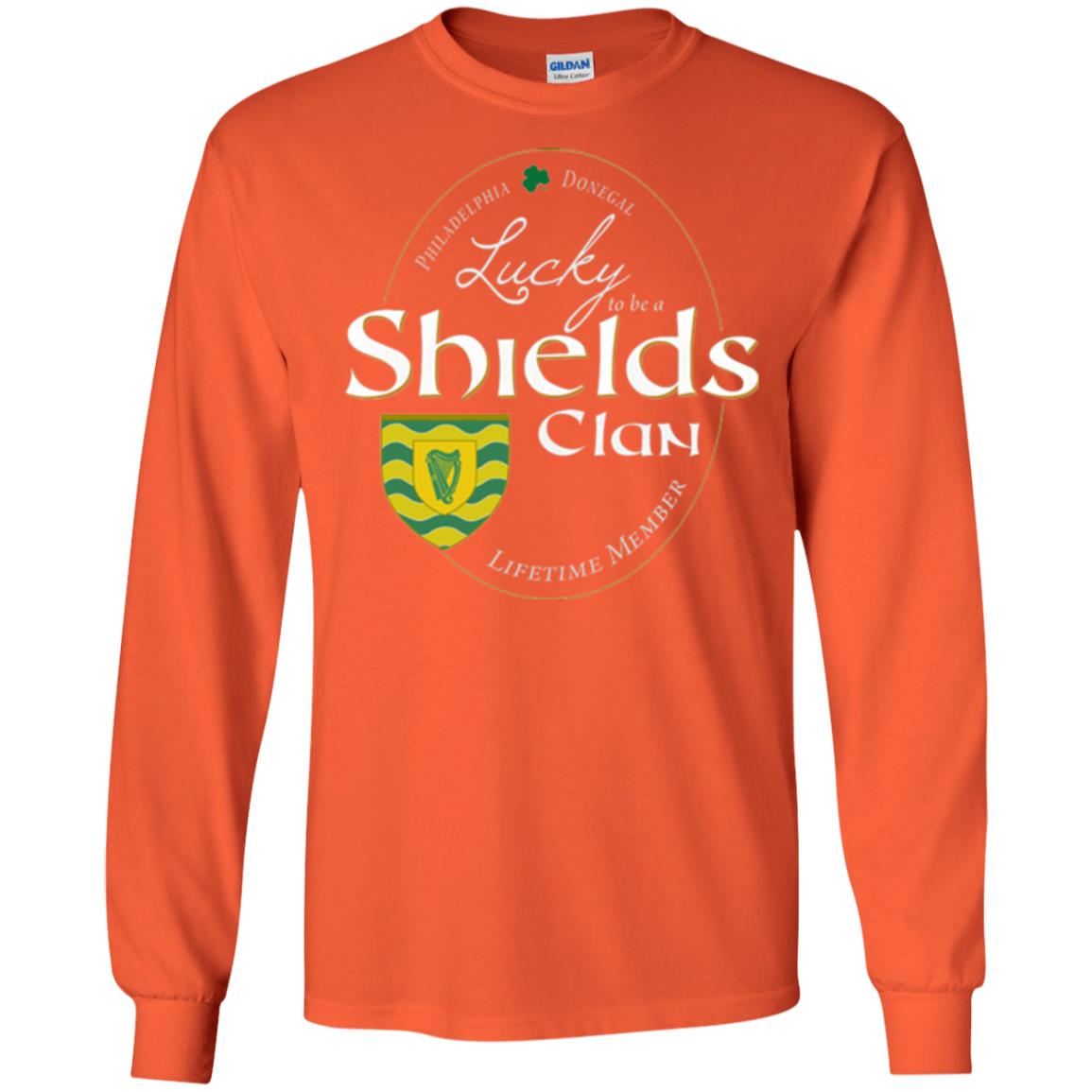 St Patricks Day T-shirt Shields Clan Lucky Lifetime Member T-shirt Orange