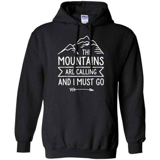 Climbing Mountain T-shirt The Mountains Are Calling And I Must Go Black